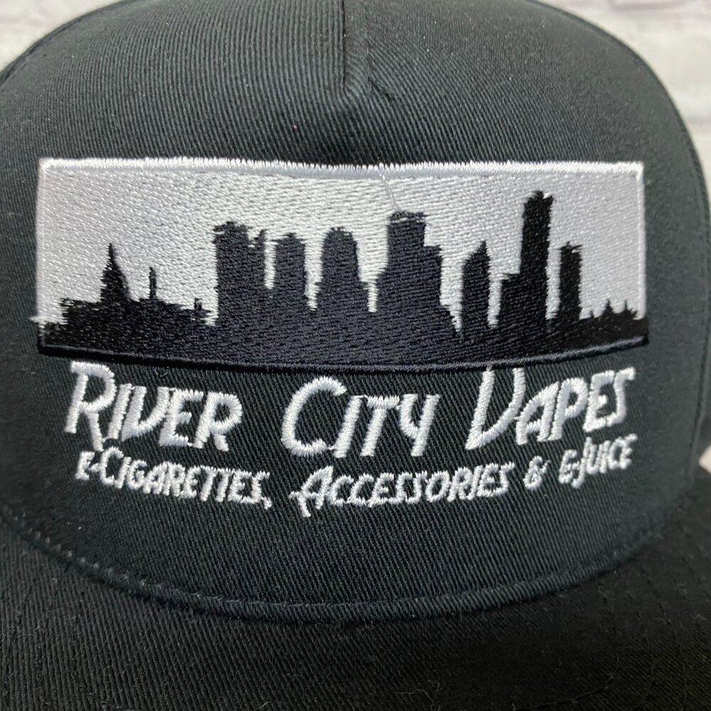 YUPOONG The Classics Snapback Hat Cap Black River City Embroidered Adjustable - Picture 6 of 8